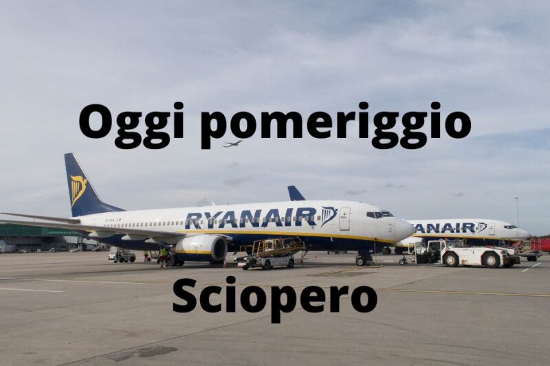 Oggi pomeriggio sciopero Ryanair e controllo aereo